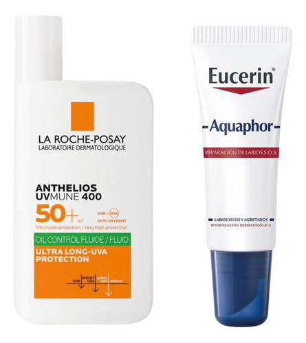 Kit Bolso Eucerin Protector Aquaphor + La Roshe-posay Fps50+