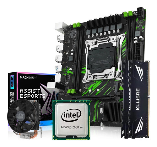 Kit Intel X99 Xeon E5 2680 V4 Machinist Pr9 32gb C/cooler