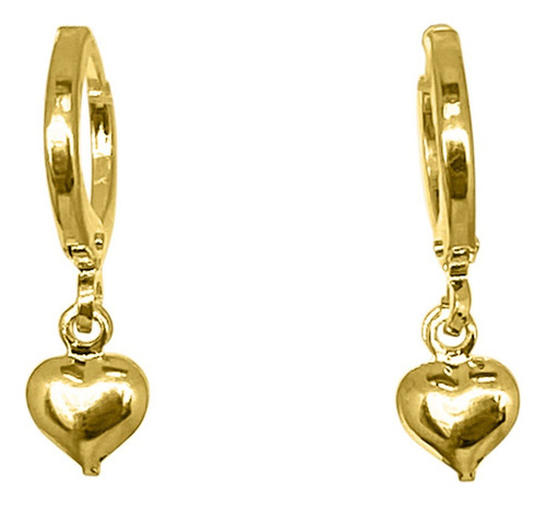 Aros Argolla Corazón Colgante Enchapado Oro 18k