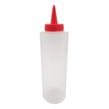 Mostacero Plastico Para Aderezos Transparente 1150cc Color Rojo