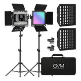 Gvm 850d Rgb Led Luces De Video Con 2 Soportes De Softbox, P