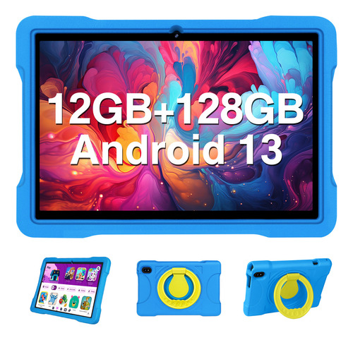 Tablet Jusyea J5 10.1'' 128gb Rom 12gb Ram Tf 1tb Ampliable 8 Cocre 2.0ghz Fhd Ips Wifi 5g 2.4g Gps Bluetooth 5.0 8mp+5mp Cámaras Batería 6000mah Certificación Gms Con Funda Eva Azul