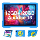 Tablet Niños Jusyea J5 10.1  128gb Rom Azul Y 12gb De Memoria Ram Android 13 Wifi 5g Bluetooth 5.0 Con Funda Eva