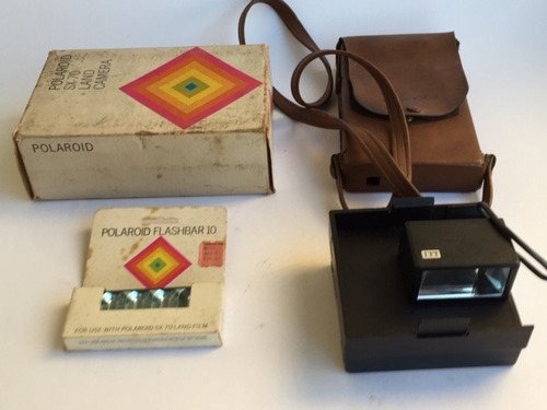 Câmera Polaroid Sx-70 Prata/marrom Kit Completo 