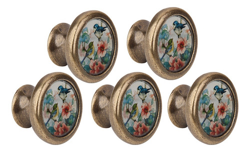 5pcs Diy Vintage Floral Brozne Perilla De Puerta Antigua