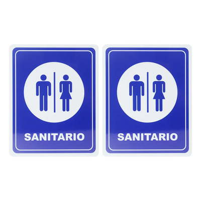 2 Senalamientos Para Banos Letrero Baño Mixto 20x25cm | MercadoLibre