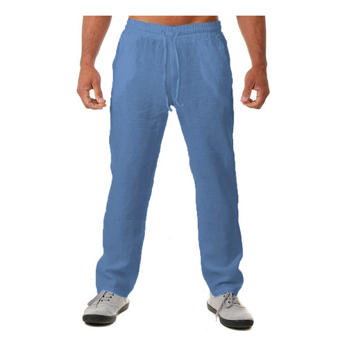 Pantalones De Lino Para Hombre Tipo Jogger Con Cordón Y Pant