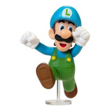 Figura Luigi Gélido 7cm Articulada Original Super Mario Bros