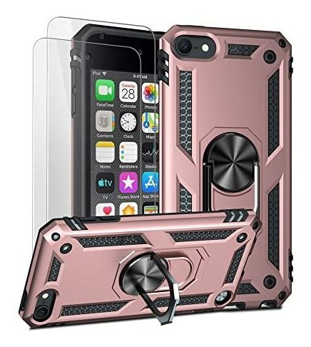 Funda Protectora Rosa Con Micas Compatible Con iPod Touch 7