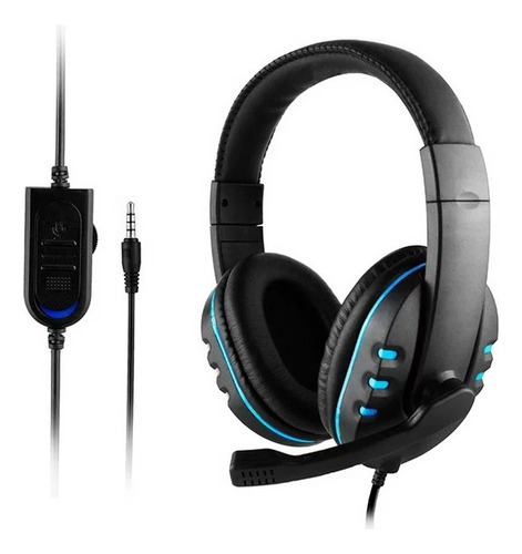 Auricular Gamer Microfono Cable Reforzado + Ficha Adaptadora