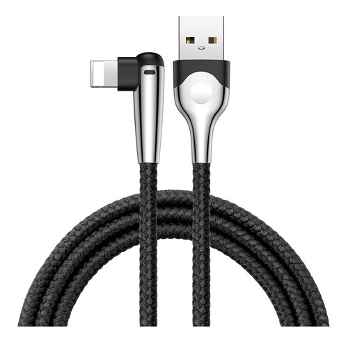 Cable Carga Rapida Para iPhone Gamer 90° Luz Irrompible 2 Mt