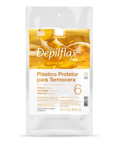 Plástico Protetor Para Termocera Depilflax 50x50 6 Unidades