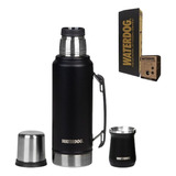 Combo Kit Termo Ombú 1 L Y Mate 160 Ml Waterdog Acero Inox.