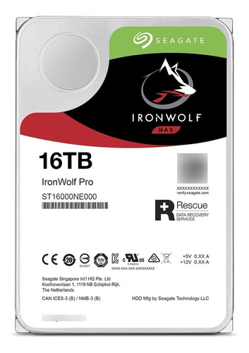 Disco Duro Seagate Ironwolf Pro 16tb Cmr 7200rpm Nas Raid