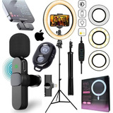 Ring Light Celular Hing Anel Luz Make Tripé Microfone iPhone