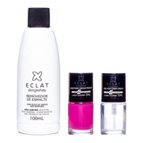 Kit Removedor Esmalte + Top Coat + Base Unhas Fracas Alergia