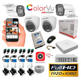 Kit Hikvision Turbo Hd Dvr 2mp Dvr 8 Ch+ 4cámaras Color Vu