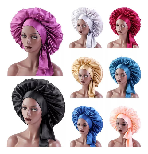 8 Pcs Gorro Para Dormir De Noche Chemo Caps Satin Bonnet