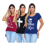 Kit 3 Blusa Tapa Bumbum Dança Moda Evangélica Leão