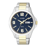 Reloj Citizen Bf200457l Hombre Pila 50m Fecha Y Dia Color De La Malla Plateado/dorado Color Del Bisel Plateado Color Del Fondo Azul