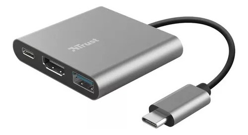 Adaptador Trust Multipuerto Hub Usb -c 3 En 1 (hdmi, Usb 3.1