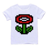 Remera Blanca Adultos  8 Bits Pixeles Pixel R110