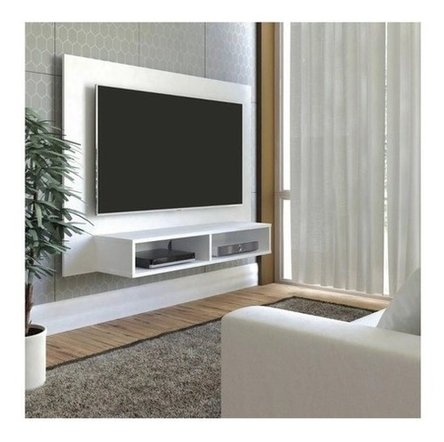 Estante Flotante Melamina Panel Tv 45  Satinado 125x87x27mm.