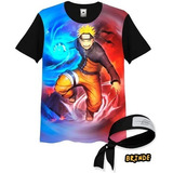 Camisa Camiseta 3d Full Anime Uzumaki Naruto Infantil Adulto