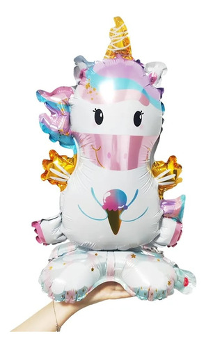 Globo Unicornio Con Alas Con Base Deco 