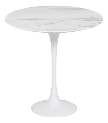 Mesa Lateral Saarinen 41cm Mármore Espirito Santo Basebranca