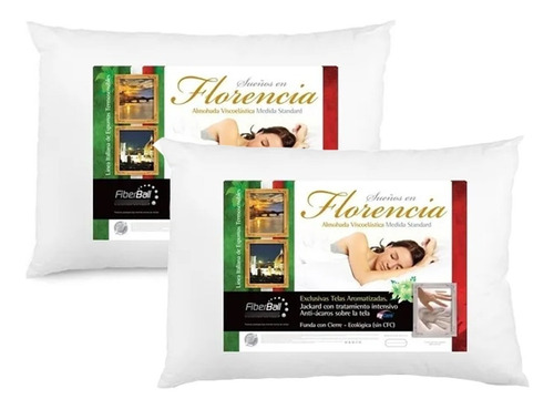 Combo X2 Almohadas Viscoelastica Fiberball Florencia 61x40  