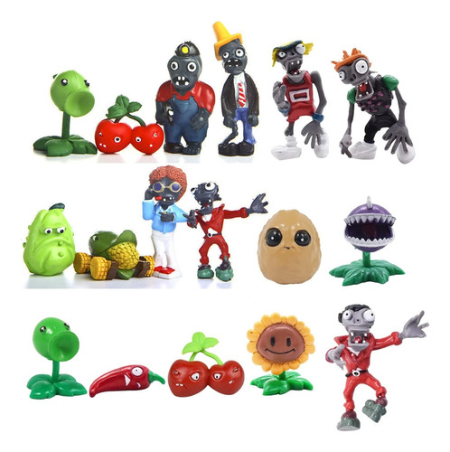 Set 17 Figuras De Plantas Vs Zombies 7 Cm Diseños Exclusivos