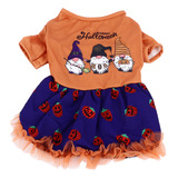 Vestido De Halloween Para Perros Con Estampado De Calabaza,