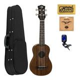 Luna Honu Tribal Turtle Soprano Ukulele With Soft Case B Eeb