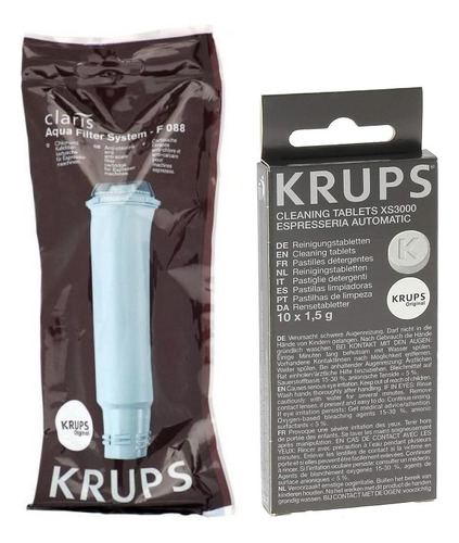 Krups Filtro Agua Cafetera F088 + Descalsificador Xs3000