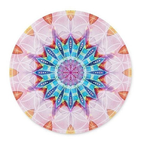 Tapete Redondo De Goma Con Diseño De Mandala De Flor De La V