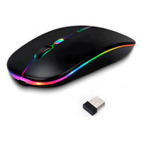 Mouse Gadnic Recargable Con Sensor Óptico Silencioso Luz Rgb