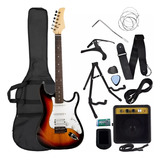 Guitarra Electrica Stratocaster Amplificador Naranja Negro