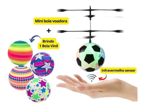 Brinquedo Mini Bolinha Voadora Aviãozinho Sensor Liga Usb