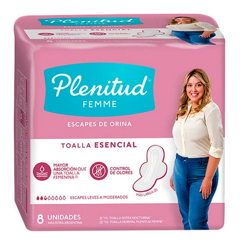 Plenitud Femme Toalla X8 Esencial Con Alas 