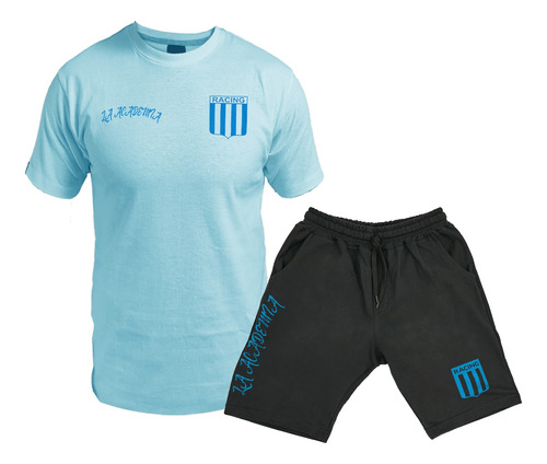 Conjunto Remera Y Short Corto Bermuda De Racing Club 01