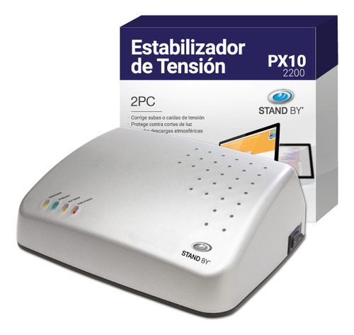 Estabilizador Tension Px10 2pc 2200w 4 Tomas Stand By