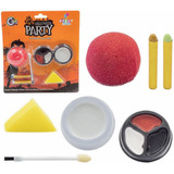 Kit Maquiagem Artísitica Palhaço 7pçs Halloween Com Nariz