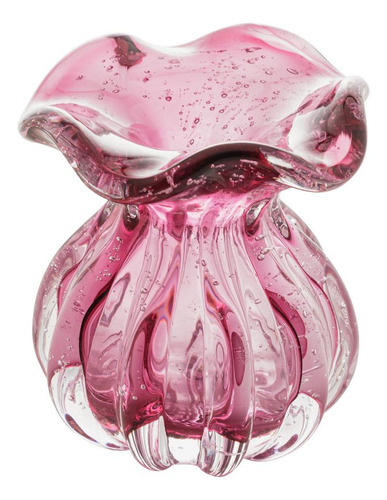 Vaso Lyor Italy De Vidro Pink 10cm X 11cm