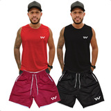 Kit 2 Shorts Mauricinho + 2 Camisetas Regatas Masculinas 