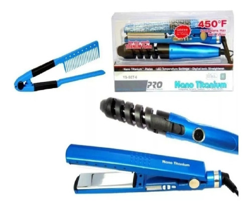 Plancha Nano Titanium En Combo Plancha,rizador & Peine Envio