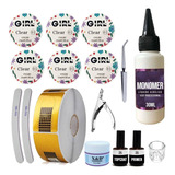 Kit Unha De Gel Acrigel Porcelana Gel Molde Copo Dappen Coat