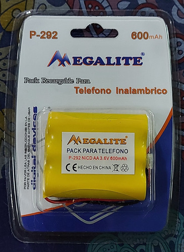 Pila Teléfono Inalámbrico Megalite P-292 Aax3 600mah