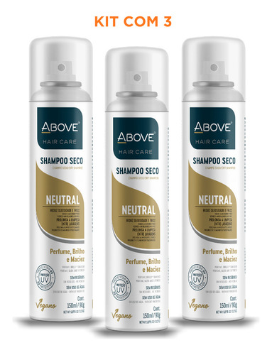 Kit 3 Shampoo A Seco Neutral Above Reduz Oleosidade Promoção