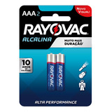 Pilha Aaa Rayovac Alcalina Cilíndrica - Kit De 2 Unidades